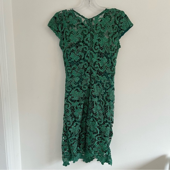 (SOLD) Emerald Green Lace Dress Size XS - Picture 11 of 12